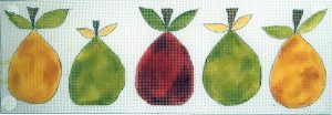 click here to view larger image of 5 Little Pears (hand painted canvases)