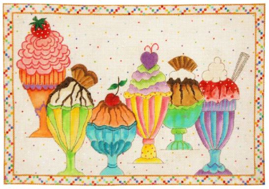 click here to view larger image of Ice Cream Sundaes (hand painted canvases)