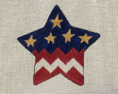 click here to view larger image of Americana Flag Star (hand painted canvases)