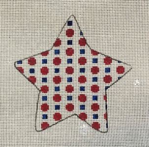 click here to view larger image of Americana Dots Star (hand painted canvases)