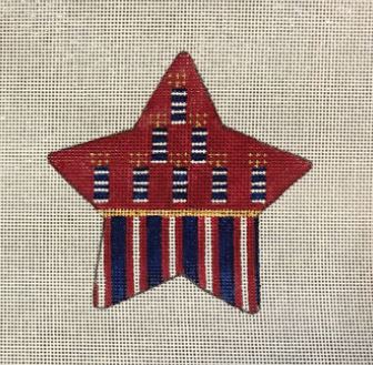 click here to view larger image of Americana Firecracker Star (hand painted canvases)