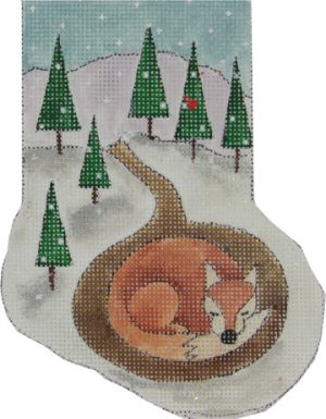 click here to view larger image of Winters Nap, A - Fox (hand painted canvases)