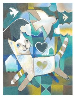 click here to view larger image of Cat and Dove (hand painted canvases)
