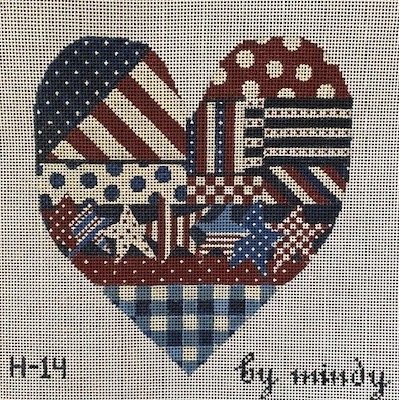 click here to view larger image of Americana Heart (hand painted canvases)