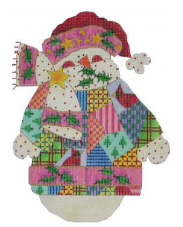 click here to view larger image of Winter Patchwork Snowman  (hand painted canvases)