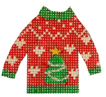 click here to view larger image of Christmas Tree Ugly Sweater (hand painted canvases)
