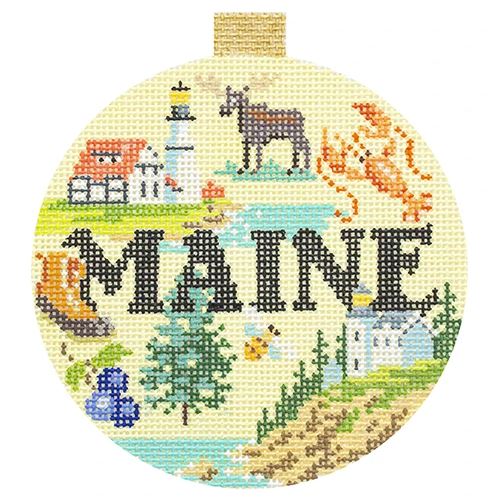 click here to view larger image of Travel Round - Maine (hand painted canvases)