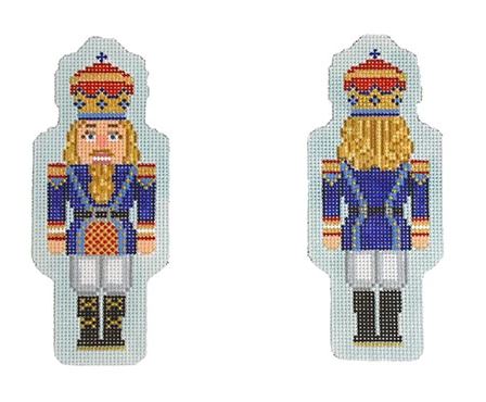 click here to view larger image of Double Sided Nutcracker Ornament - Royal Blue (hand painted canvases)