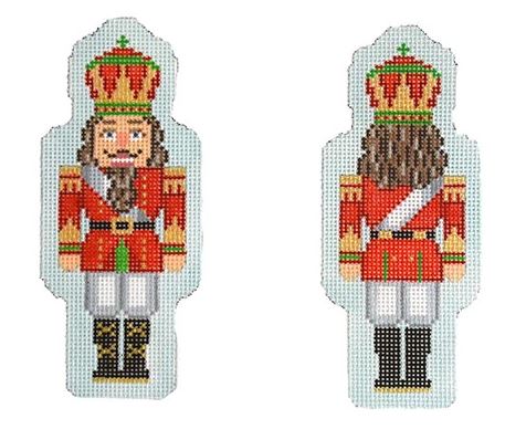click here to view larger image of Double Sided Nutcracker Ornament - Red (hand painted canvases)