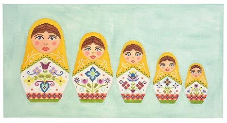 click here to view larger image of Russian Doll Pillow (hand painted canvases)