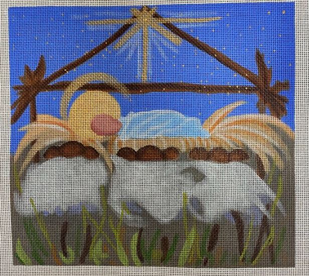 click here to view larger image of Manger Sheep (hand painted canvases)