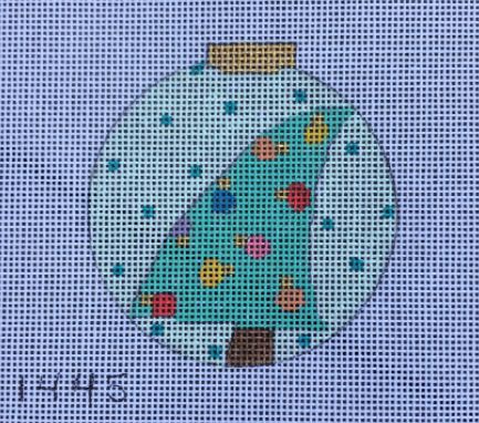 click here to view larger image of Aqua w/Tree Ornament (hand painted canvases)
