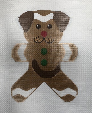 click here to view larger image of Mini Gingerbread Dog (hand painted canvases)