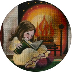 click here to view larger image of Reading by the Fire (hand painted canvases)