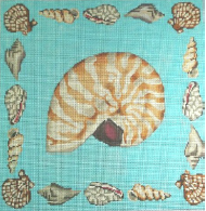 click here to view larger image of Beige Nautilus Shell (hand painted canvases)