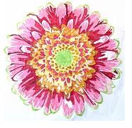click here to view larger image of Fancy Pink Daisy Rug (hand painted canvases)