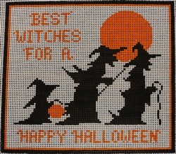 click here to view larger image of Witches Halloween Sign (hand painted canvases)