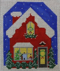 click here to view larger image of Red Christmas House (hand painted canvases)