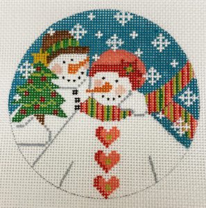 click here to view larger image of Snow Couple Ornament (hand painted canvases)