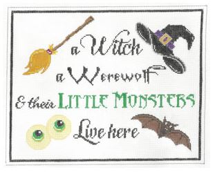 click here to view larger image of A Witch  A Werewolf and .... (hand painted canvases)