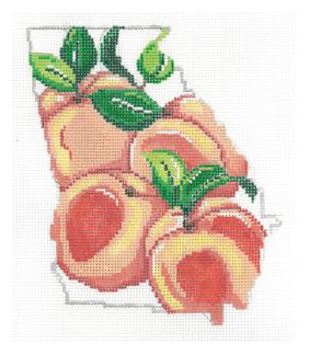 click here to view larger image of Gift Tag - Georgia Peaches (hand painted canvases)