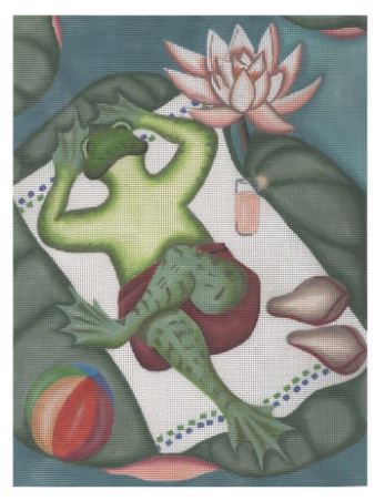 click here to view larger image of Frog at the Beach (hand painted canvases)