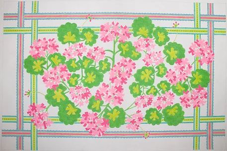 click here to view larger image of Pink Geraniums (hand painted canvases 2)