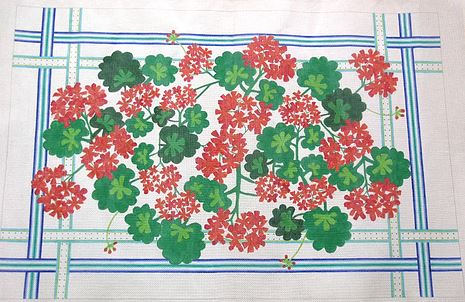 click here to view larger image of Red Geraniums (hand painted canvases 2)
