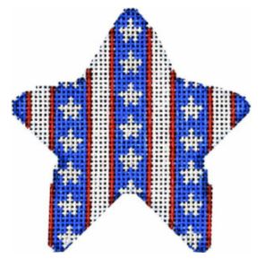 click here to view larger image of Stars Stripe Mini Star (hand painted canvases)