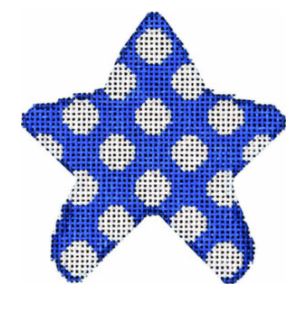 click here to view larger image of Blue Coin Dot Mini Star (hand painted canvases)