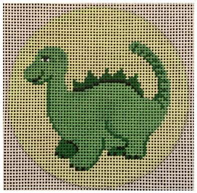 click here to view larger image of Sweet Green Dinosaur  (hand painted canvases)