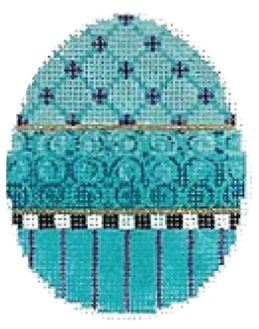 click here to view larger image of Turquoise Ribbon Egg (hand painted canvases)