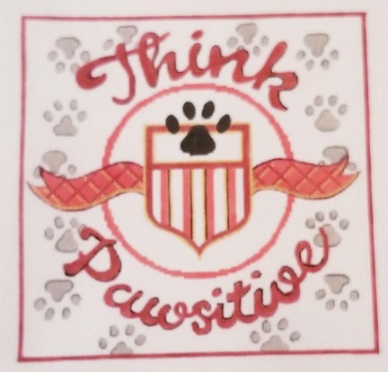 click here to view larger image of Think Pawsitive (hand painted canvases)