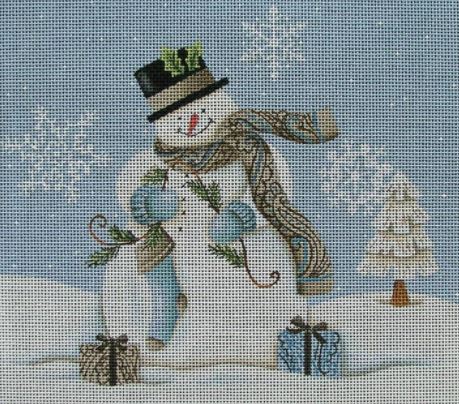 click here to view larger image of Snowman - Paisley w/BG (hand painted canvases)