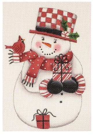 click here to view larger image of Snowman - Harlequin Hat (hand painted canvases)
