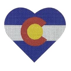 click here to view larger image of Colorado Flag Heart (printed canvas)