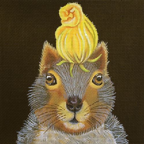 click here to view larger image of Squash Blossom Squirrel (hand painted canvases)
