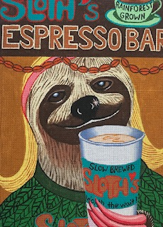 click here to view larger image of Barrista (hand painted canvases)