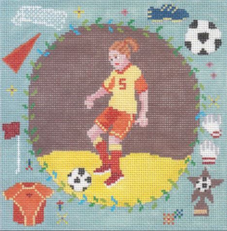 click here to view larger image of Soccer Girl (hand painted canvases)