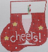 click here to view larger image of Cheers ! Champagne w/Peppermint Stick Insert (hand painted canvases)