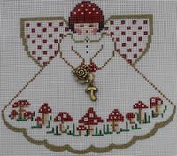 click here to view larger image of Red/White Mushrooms Angel (hand painted canvases)