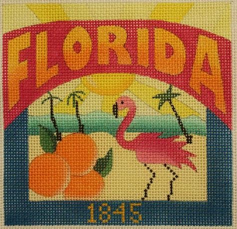 click here to view larger image of Postcard - Florida   (hand painted canvases)