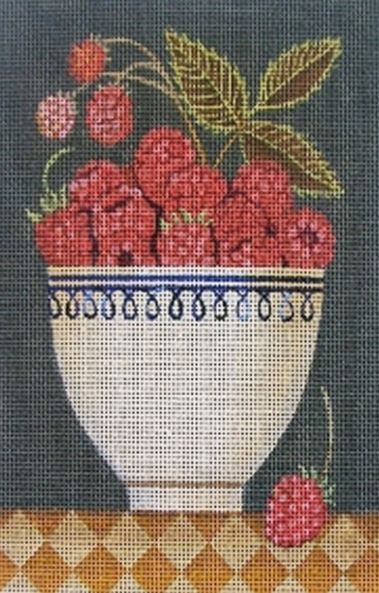 click here to view larger image of Cup of Raspberries (hand painted canvases)