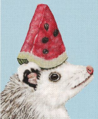 click here to view larger image of Watermelon Opossum (hand painted canvases)