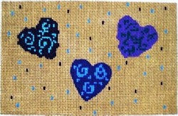 click here to view larger image of 3 Scatter Hearts (hand painted canvases)