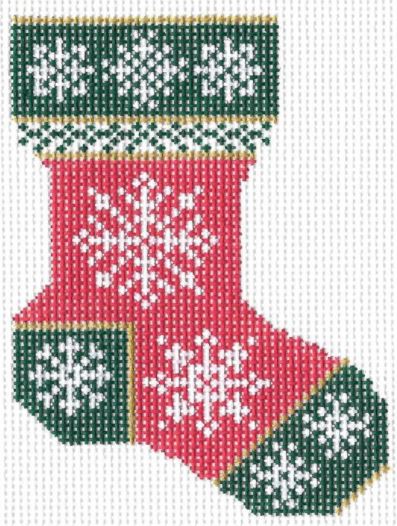 click here to view larger image of Christmas Snowflake Sock (hand painted canvases)
