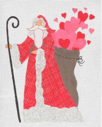click here to view larger image of Bag of Hearts Santa, The (hand painted canvases)