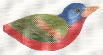 click here to view larger image of Clip On Bird - Painted Bunting (hand painted canvases)