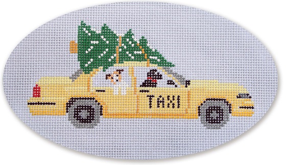 click here to view larger image of NYC Taxi w/Christmas Tree (hand painted canvases)