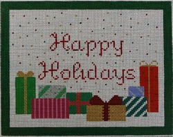 click here to view larger image of Happy Holiday/Packages (hand painted canvases)